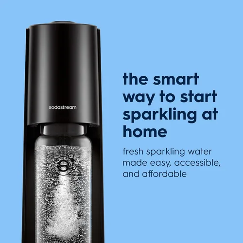 Vista 5 de Sodastream Classic Kit de máquina de refrescos y agua con gas (negro) con recipiente de CO2 de 60 L y botella de carbonatación