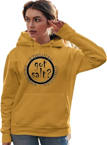 Vista 5 de Go All Out Got Salt? Supernatural - Sudadera con capucha para hombre y mujer Negro