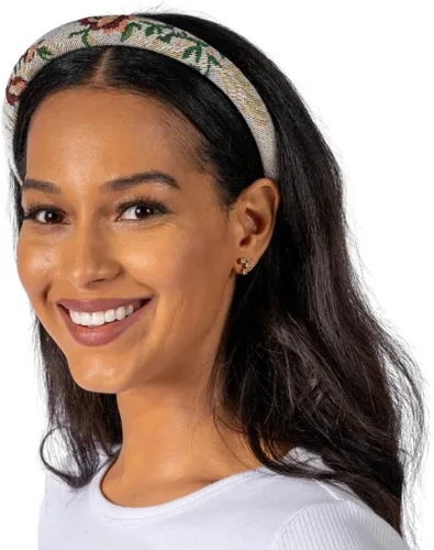 Vista 2 de Bellefixe Diadema acolchada ancha para mujer 1" Floral