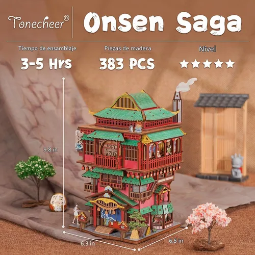 Vista 2 de Tonecheer Kit de rompecabezas 3D para adultos, juego de construcción de modelo de madera para bricolaje, kit de almacenamiento de escritorio, caja