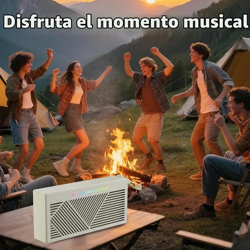 Vista 6 de Altavoz Bluetooth, altavoces Bluetooth inalámbricos portátiles con sonido HD, altavoz impermeable IPX5 con luces LED RGB, Bluetooth5.3