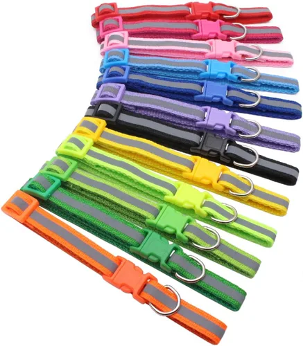 Vista 9 de YOY Juego de 12 collares de identificación de nailon suave para cachorros, ajustables, reutilizables, lavables, bandas de identificación de mascotas