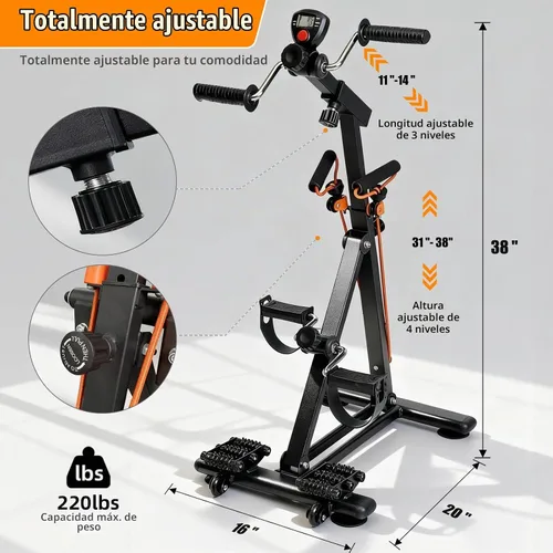 Vista 6 de Arm and Leg Exercise Pedal Machine for Seniors, Seated Rehabilitation Bike for Physical Therapy, Elderly Stroke Recovery & Mobility Training