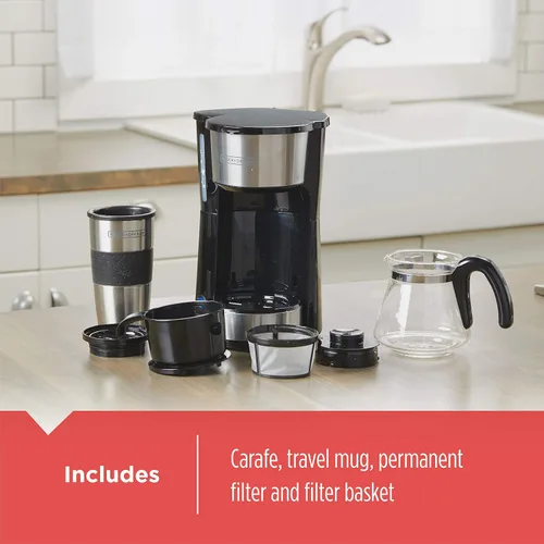 Vista 5 de BLACK+DECKER CM0755S Estación de café 4 en 1 para 5 tazas, Cafetera de acero inoxidable