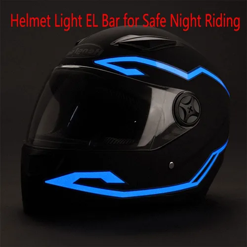 Vista 7 de 4 luces para casco de motocicleta, luz de señal de conducción nocturna, luz EL, 3 modos de luz LED para casco, kit de accesorios de decoración