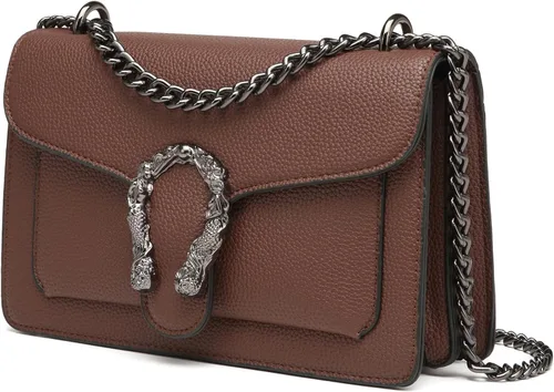 Vista 14 de Travistar Bolsos cruzados para mujer, bolsos pequeños de piel sintética, bolso de hombro, bolso de noche, bolsos acolchados con correa de cadena