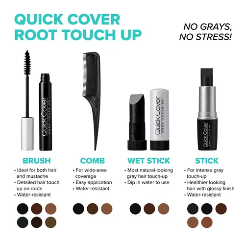 Vista 6 de KISS Trucolor KGC01 - Palo de retoque de cabello gris instantáneo negro