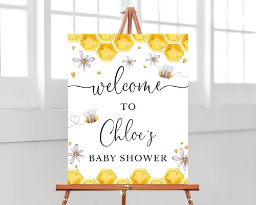 Vista 6 de Letrero de bienvenida editable para baby shower, letreros de baby shower, decoración de baby shower, soporte de letrero de baby shower, letrero