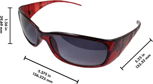 Vista 6 de AlterImage Boardwalk Fashion - Lentes de sol retro para mujer, montura roja envolvente con lentes ahumados degradados, rojo (Red-Smoke)