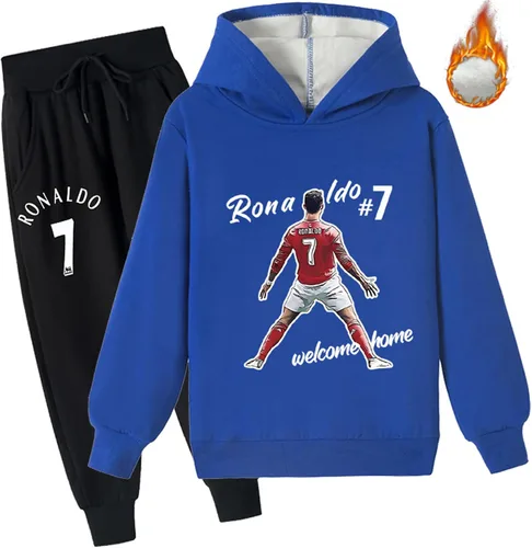 Vista 2 de PaPama Kids Cristiano Ronaldo Pullover Hoodie and Jogger Pants,Classic Long Sleeve Sweatshirts Brushed Tracksuit for Boys