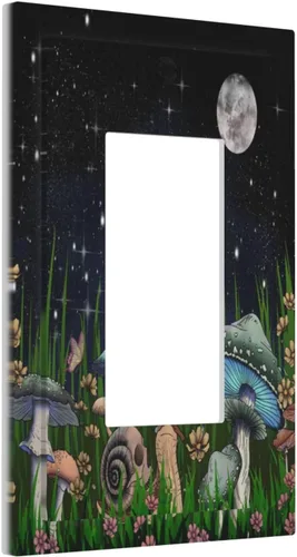 Vista 35 de Bear Moose Lodge Woodland - Placa de interruptor de luz dúplex individual de 1 banda, cubierta de salida decorativa de pared, placa frontal