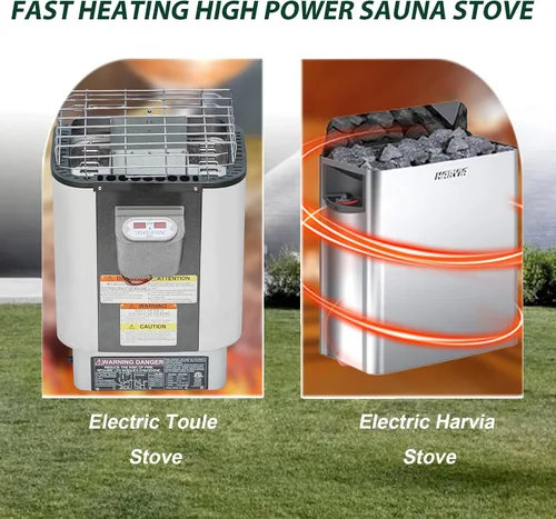 Vista 5 de Smartmak 4-10 persona modificada para requisitos particulares al aire libre sitio de sauna de vapor de madera, spa tradicional de madera de cedro