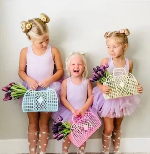 Vista 7 de Makukke Bolsa de gelatina para niños, niñas y mujeres, bolsa de playa para niñas, bolsa de plástico a la moda, bolso retro de los años 80 con bolsa