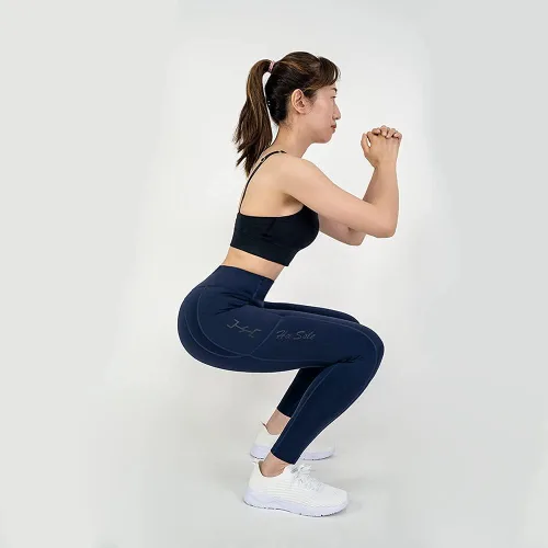 Vista 9 de Korea Dynamic Leggings Navy Blue, Asian Size, Spandex, With Pockets