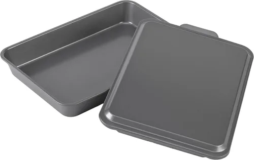 Vista 13 de GoodCook Molde antiadherente de acero para hornear pasteles de 11" x 7", molde antiadherente multiusos para brownies, galletas y pasteles, gris