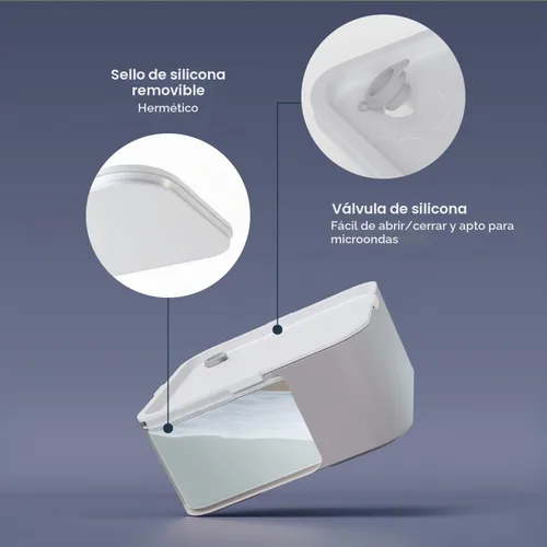 Vista 2 de monbento - Caja Bento grande MB Square Blossom con compartimentos - Lonchera a prueba de fugas para el trabajo y la preparación de comidas - Sin BPA