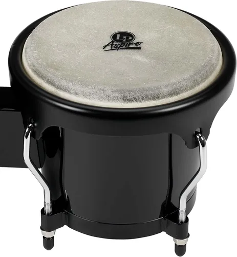 Vista 3 de Latin Percussion LPA601F-BK LP Aspire Bongos de fibra de vidrio - Negro/Negro