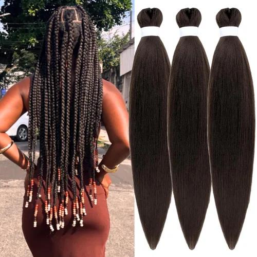 Vista 153 de Cabello trenzado para niños preestirado de 16 pulgadas, color negro para niños, trenzas sin nudos
