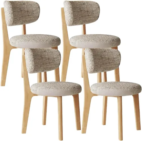 Vista 37 de YVYKFZD Solid Wood Dining Chairs, Armless Dining Room Chair Set, Upholstered Kitchen Chairs, Living Room Chair with Removable Fabric Seat Cushion