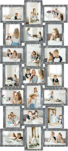 Vista 12 de J.M.Deco Marcos de fotos de collage para decoración de pared, juego de marcos de fotos Reunion de 18 aperturas, juego de marcos de fotos de 4 x 6