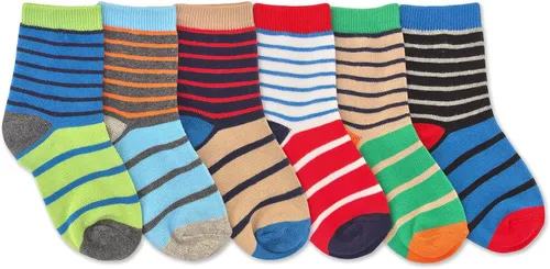 Vista 2 de Jefferies Socks Paquete de 12 pares de calcetines a rayas multicolor para niños