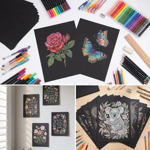 Vista 5 de Fainne 150 hojas de papel de cartulina pastel, cartulina de peso medio con cubierta de 67 libras, papel de 8.5 x 11 pulgadas para manualidades