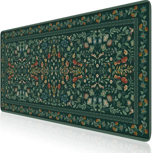 Vista 14 de iCasso Alfombrilla de mouse estética pequeña con diseño floral, mini alfombrilla de mouse portátil rosa, antideslizante y cómoda, de tela para mouse
