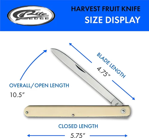 Vista 3 de SZCO Cuchillo de fruta de cosecha – Cuchillo de bolsillo con hoja plegable de acero inoxidable de 5.75 pulgadas, mango de alabastro y funda
