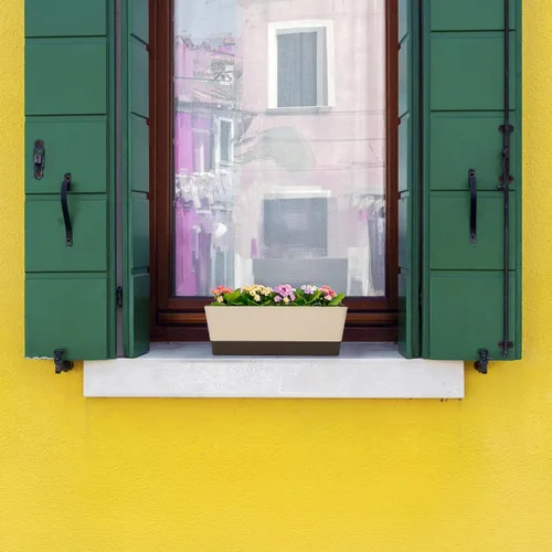 Vista 4 de GREANER Macetero para alféizar de ventana, 1 paquete de 12 x 3.8 pulgadas rectangular de hierbas con bandeja, moderna maceta de plástico