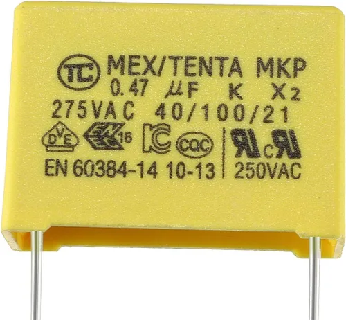 Vista 4 de uxcell Condensadores de seguridad de película de polipropileno 0.47uF 250VAC X2 MKP 5 Pcs
