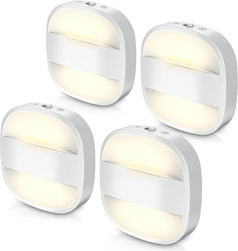 Vista 14 de DORESshop Luz nocturna LED, luces nocturnas enchufables a la pared (paquete de 2) con sensor de atardecer a amanecer, luces nocturnas regulables