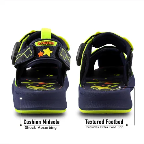 Vista 5 de Gold Pigeon Shoes Sandalias de atleta con puntera cerrada y cierre fácil para niños