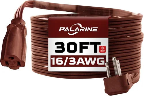 Vista 16 de Cable de extensión de enchufe plano negro de 3 pies, cable de alimentación resistente calibre 16