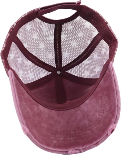 Vista 15 de Gorra de béisbol con la bandera estadounidense para mujer, divertida gorra de béisbol bordada y desgastada ajustable