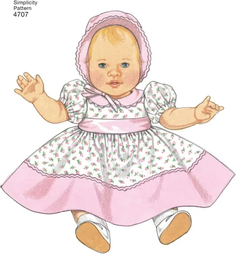 Vista 10 de Simplicity 4707 - Patrones de costura vintage para muñecas de bebé para niñas por Teri, A (S-L)