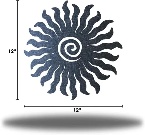 Vista 6 de Riverside Designs Sunburst - Arte de pared de metal para decoración al aire libre, resistente e impermeable, fabricado en Estados Unidos