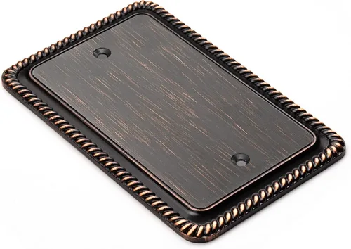 Vista 2 de Henne Bery Rope Edge - Placa decorativa de pared para interruptor (placa lisa, 2 unidades, bronce antiguo)