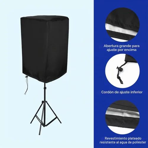 Vista 4 de Cubierta de altavoz para exteriores de 15 pulgadas, cubierta protectora de altavoz vertical, protector solar, bolsa de protección contra el polvo