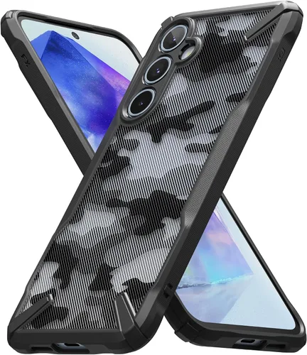 Vista 27 de Ringke Fusion-X [revestimiento dual antiarañazos] compatible con Samsung Galaxy A14 (4G y 5G), parachoques aumentado transparente, parte trasera