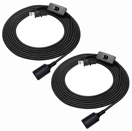 Vista 10 de HESSION - Cable de extensión colgante para farol, cable de lámpara de 5.9 pies, máximo 360 W, interruptor de encendido/apagado E26/E27, iluminación