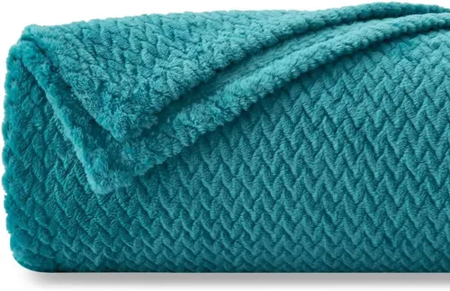 Vista 29 de NEWCOSPLAY Manta de Tiro Súper Suave Aqua Franela Sedosa Premium Fleece con Patrón de Hojas Ligera Manta de Cama para Uso en Todas las Estaciones
