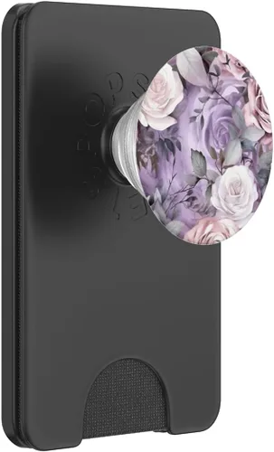 Vista 7 de Shabby Chic Púrpura Floral Rosa Flor N12 PopSockets PopGrip Estándar