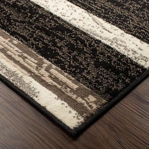 Vista 5 de Superior - Alfombra de pasillo, reverso de yute, moderna, geométrica, para dormitorio, oficina, sala de estar, entrada, suelo de madera dura