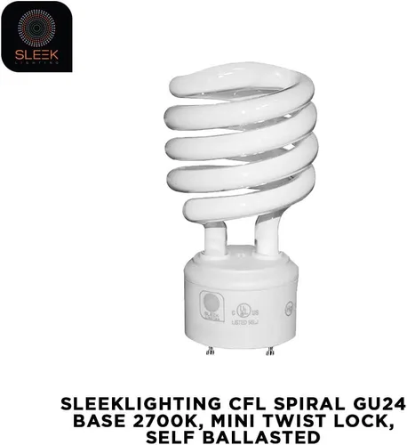 Vista 4 de foco 23 Watt T2, espiral, CFL, 2700K, 1300lm, base GU24 - Paquete de 4.