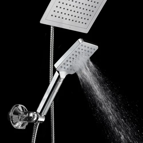 Vista 4 de Dream Spa Cabezal de ducha cuadrado de 9 pulgadas / combo de mano para hotel Spa. Práctico control de flujo de botón para una fácil operación