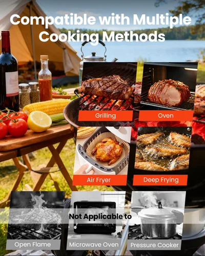 Vista 8 de UNERVER Termómetro inteligente inalámbrico Bluetooth para carne con WiFi, alta precisión ± 0.5 °F, base inteligente, 1 sonda con 6 sensores