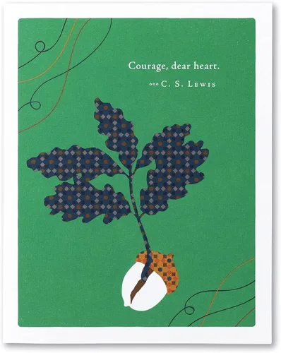 Vista 2 de Compendium Positively Green - Paquete de 4 tarjetas de aliento – Courage dear, heart (cuatro tarjetas en total, un diseño, con sobres)