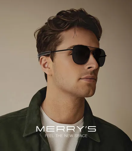 Vista 2 de MERRY'S Gafas de sol polarizadas militares clásicas cuadradas aviador para hombres o mujeres S8636