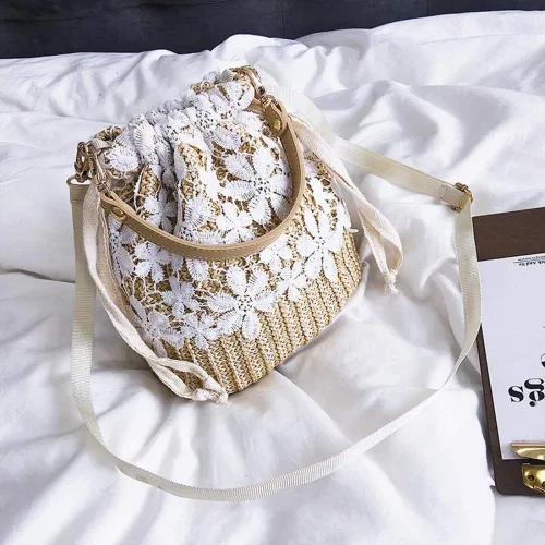 Vista 3 de Bolso de playa de verano para mujer, bolso de mano con asa superior, bolso de viaje de gran capacidad, bolso de mano tejido a mano, bolso grande