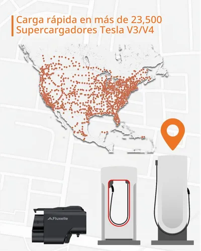 Vista 4 de Adaptador de EV NACS a CCS, Certificado UL2252 500A/1000V Adaptador de Carga Rápida con Interbloqueo, Compatible con Supercargadores Tesla